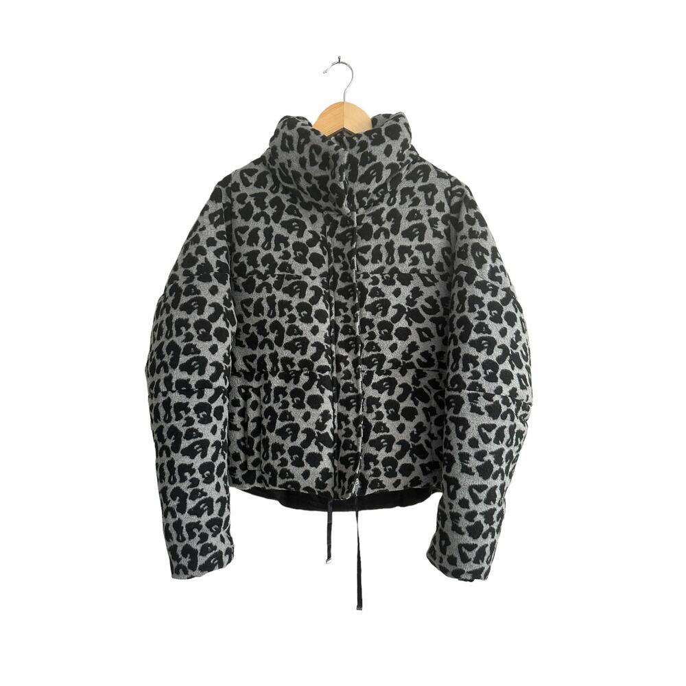 Apparis Chris Leopard Print Black Gray Puffer Jacket Size Small - Picture 5 of 10